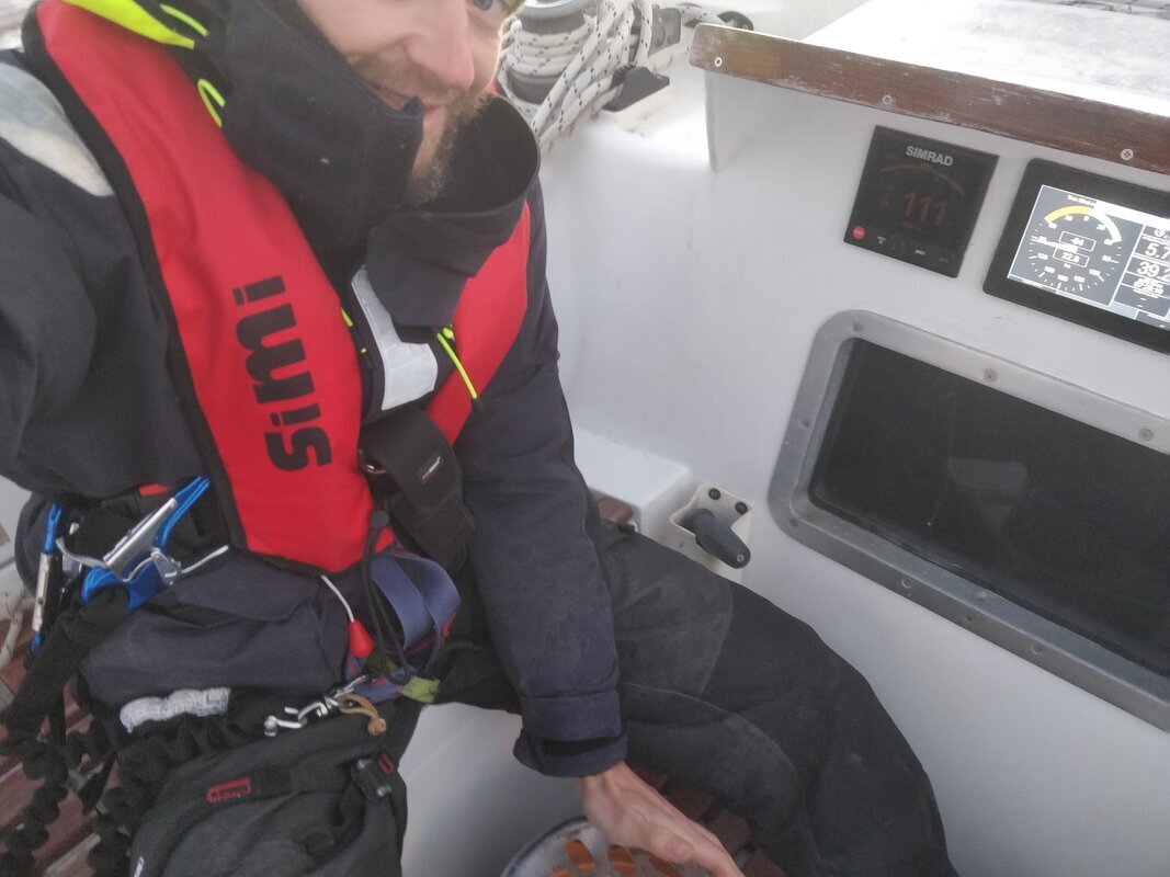 Warming hands on camping stove